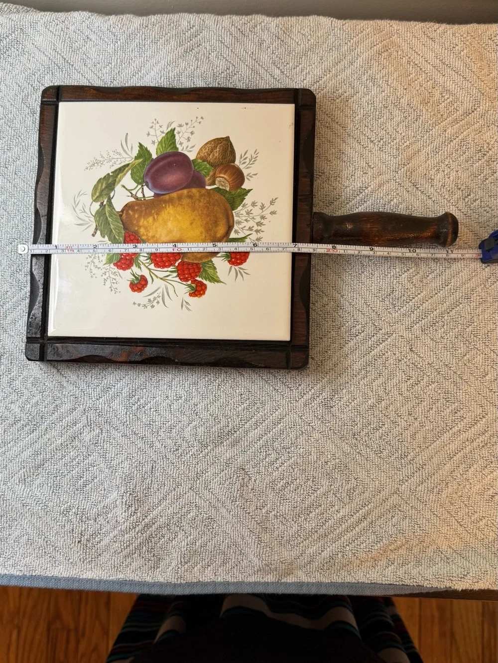 Botanical Fruit Ceramic Trivet - Gold, Red, Purple